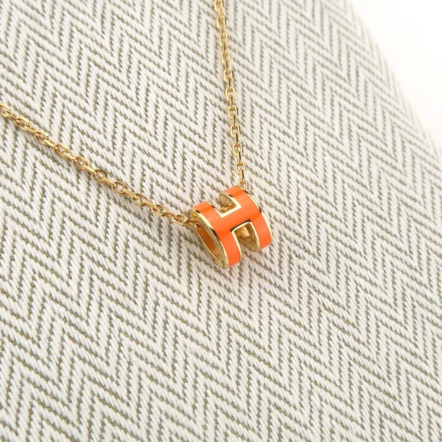 【Hermes 愛馬仕】Mini Pop H pendant 經典H立體橢圓簍空項鍊(多色選)