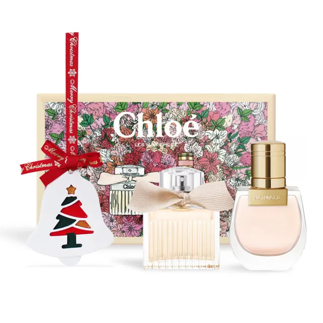 【Chloe’ 蔻依】Les Mini Chloe’小小繽紛花園香水禮盒 同名+芳心之旅(20mlX2-平行輸入+聖誕樹擴香石)