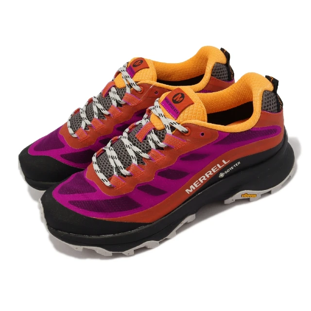 【MERRELL】戶外鞋 Moab Speed GTX 女鞋 桃紅 橙 防水 登山 低筒 襪套式(ML067494)