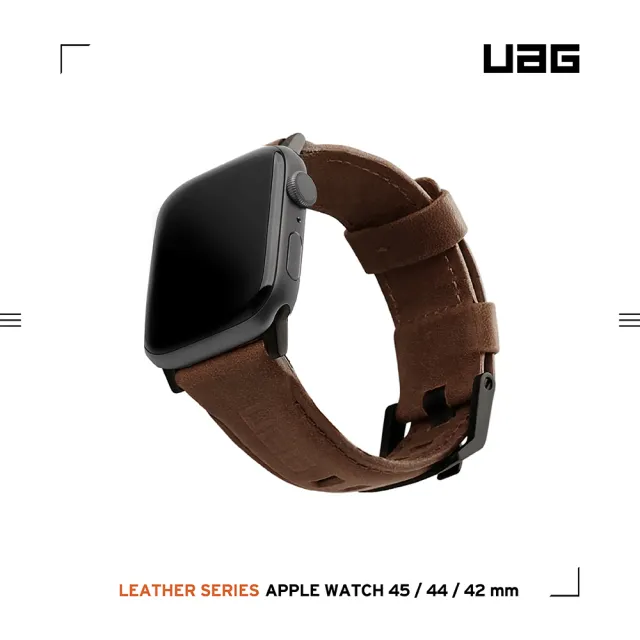 【UAG】Apple Watch 42/44/45/49mm 皮革錶帶- 棕(UAG)