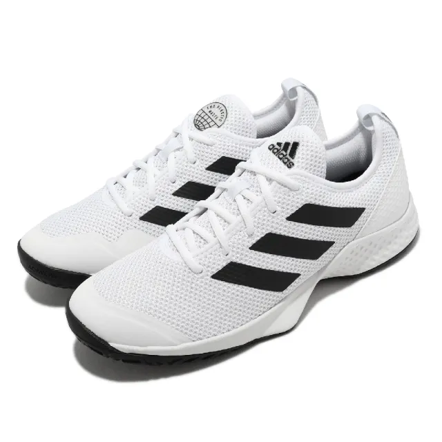 【adidas 愛迪達】網球鞋 CourtFlash M 男鞋 白 黑 穩定 抓地 透氣 運動鞋 愛迪達(GW2518)