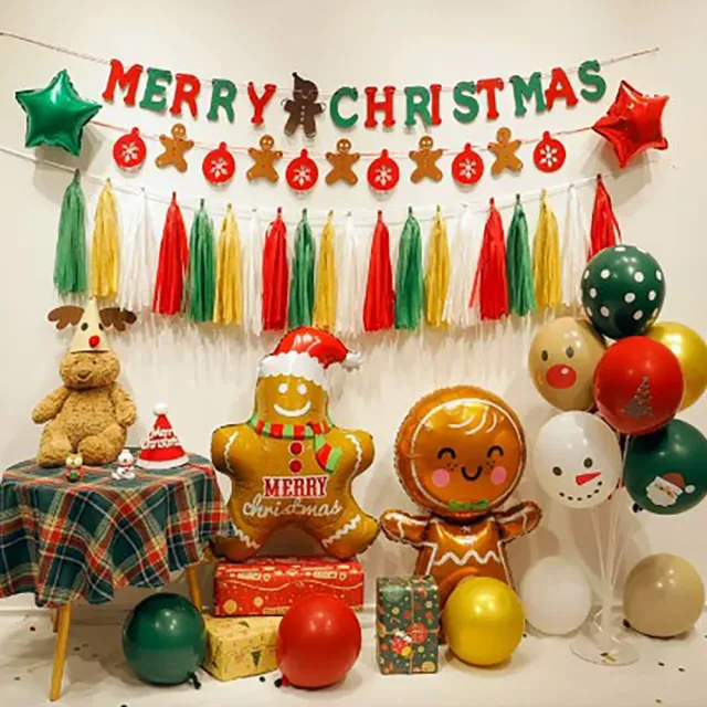 【阿米氣球派對】聖誕薑餅人氣球套餐組(聖誕氣球 聖誕節裝飾)