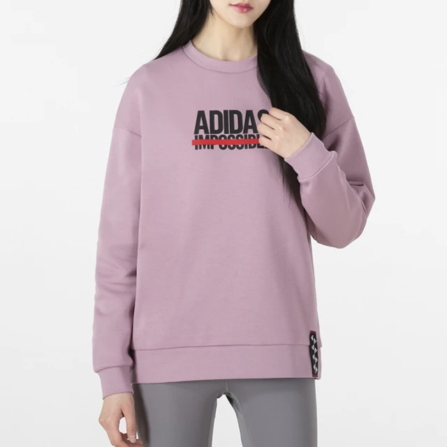 adidas 愛迪達【adidas 愛迪達】上衣 女 運動 大學T 長袖上衣 亞規 FI BRD SWT 紫 HF0036