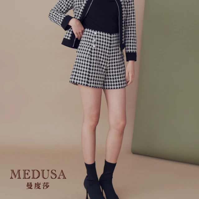 【MEDUSA 曼度莎】現貨 x 千鳥格羊毛短褲（M-XL）｜毛料短褲 套裝短褲(901-7150B)