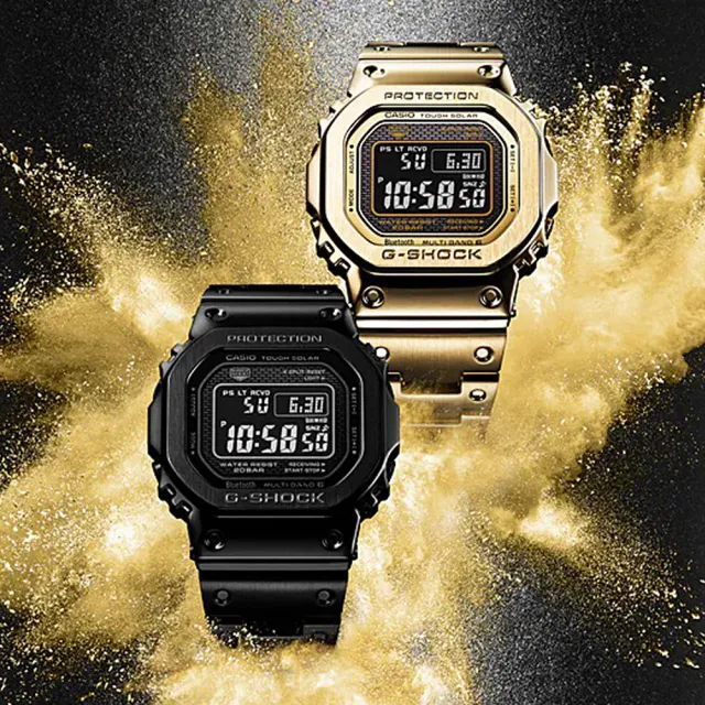 CASIO 卡西歐】G-SHOCK 太陽能藍牙電波錶-金/速(GMW-B5000GD-9) - momo