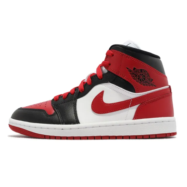 NIKE 耐吉】Wmns Air Jordan 1代Mid 女鞋男鞋黑紅Bred Toe 芝加哥AJ1