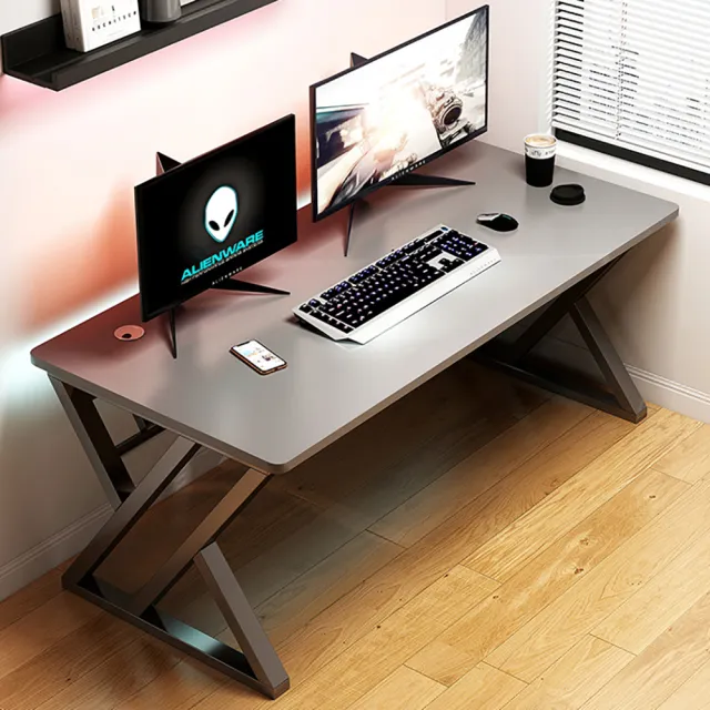 【UVstar 優品星球】極簡電競桌電腦桌 140公分 深空灰 黑色 白色(桌子 書桌 辦公桌 工作桌 居家辦公)