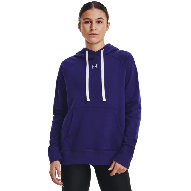 【UNDER ARMOUR】女 Rival Fleece連帽長袖套頭衫_1356317-468(紫)