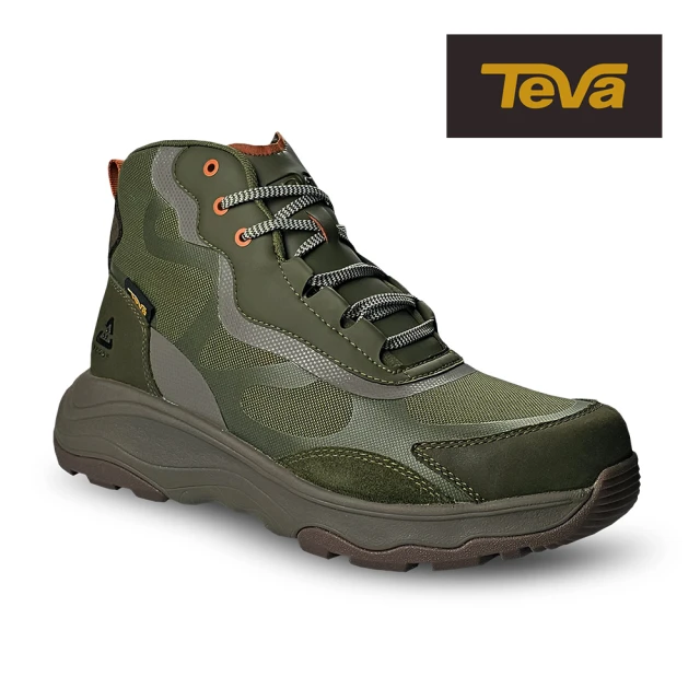 【TEVA】原廠貨 男 Geotrecca 高筒防潑水戶外登山鞋/休閒鞋(沙漠灰褐色/橄欖綠-TV1129588DODT)