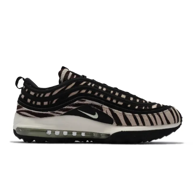 【NIKE 耐吉】高爾夫球鞋 Air Max 97 Golf NRG 男女鞋 氣墊 避震 經典鞋型 斑馬紋 黑 棕(DH1313-001)