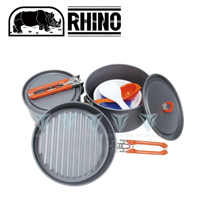 【RHINO 犀牛】3人豪華套鍋(餐具組/露營/登山/野炊/套鍋)