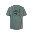 【Timberland】男款青灰色背面方形Logo印花短袖T恤(A5VUH392)