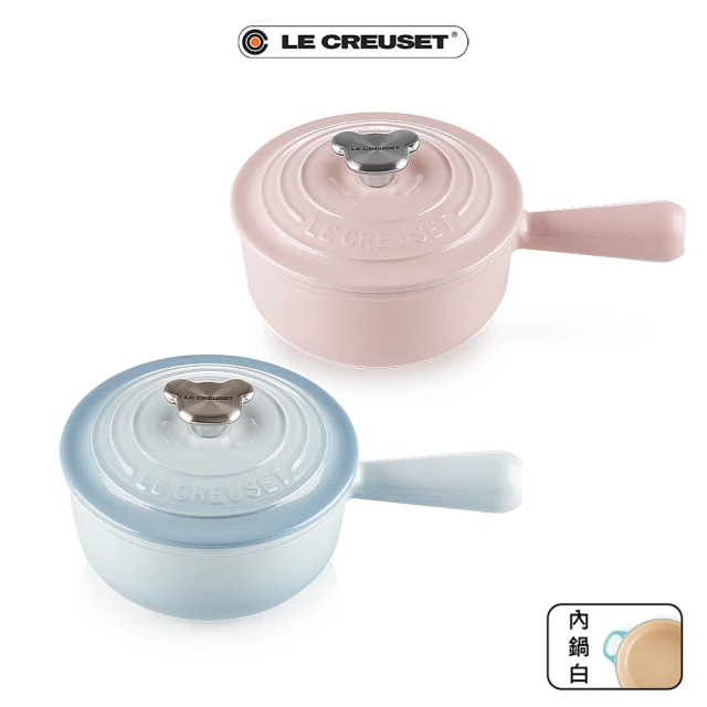 【Le Creuset】琺瑯鑄鐵鍋單柄醬汁鐵鍋16cm(小熊鋼頭)