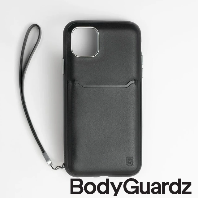 【BodyGuardz】iPhone 11 Pro Max Accent Wallet(卡槽頂級真皮軍規殼 - 黑)