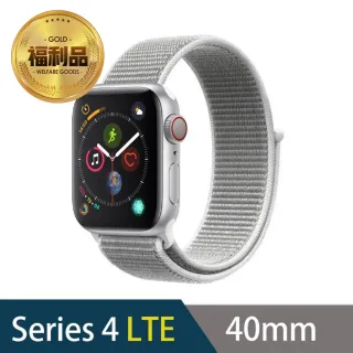 【Apple Watch】福利品 Series 4 Nike 40公釐銀色鋁金屬錶殼搭白色運動型錶環(LTE版)