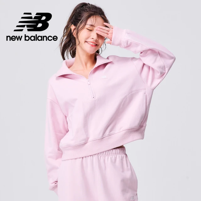 【NEW BALANCE】NB 半開襟上衣_女性_粉色_AWT31501SOI(亞版 版型正常)