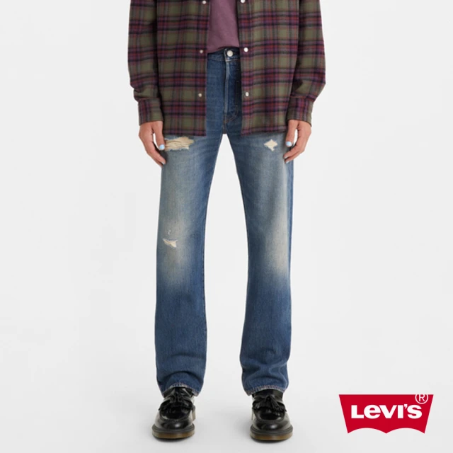 【LEVIS】150週年紀念款 重現1978年歷史設計 男款 501排釦直筒牛仔褲 / 精工抓鬚刷破工藝 人氣新品