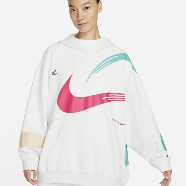 【NIKE 耐吉】新年款 連帽上衣 帽T 休閒 AS W NSW FLEECE HOODIE 女 白(FD4798121)