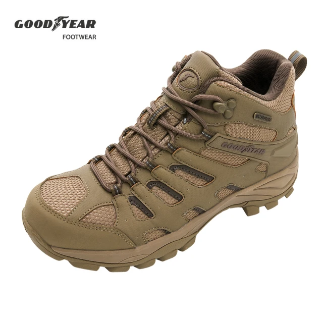 【GOODYEAR 固特異】山之王者-透濕防水戶外鞋/男 郊山 健走 緩衝鞋墊 棕色(GAMO33504)