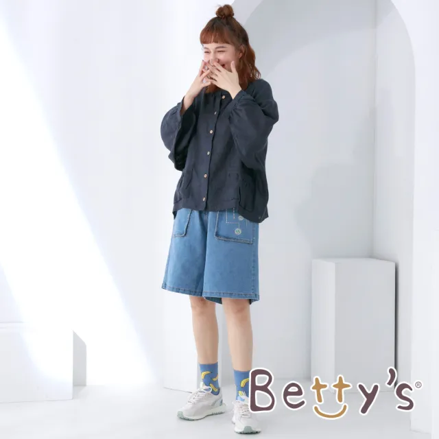 【betty’s 貝蒂思】造型立體口袋牛仔五分褲(淺藍)