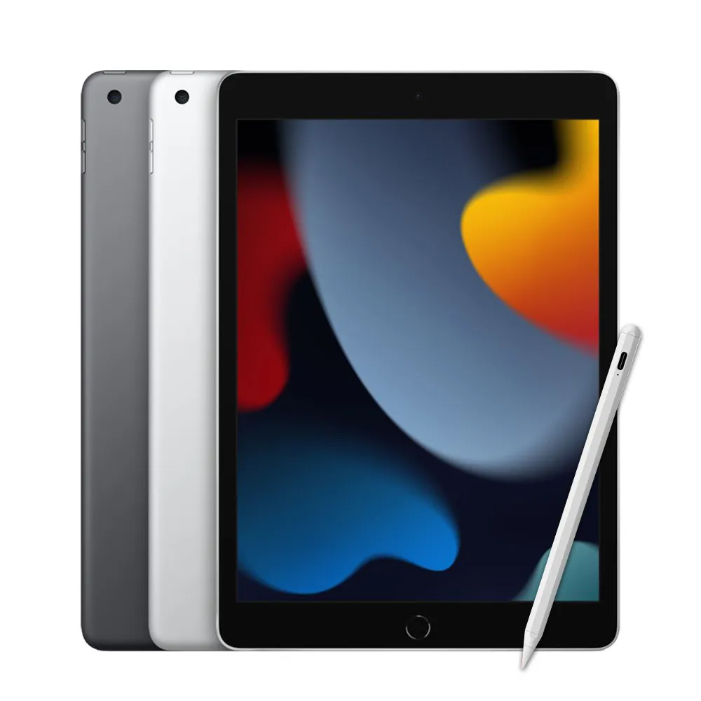 磁力吸附觸控筆(A02)組【Apple 蘋果】2021 iPad 9 平板電腦(10.2吋/WiFi/64G)