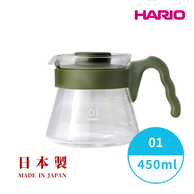 【HARIO】V60好握系列01藍媚茶色咖啡壺450ml(日本製 咖啡壺 手沖 分享壺 VCS-01-OG)