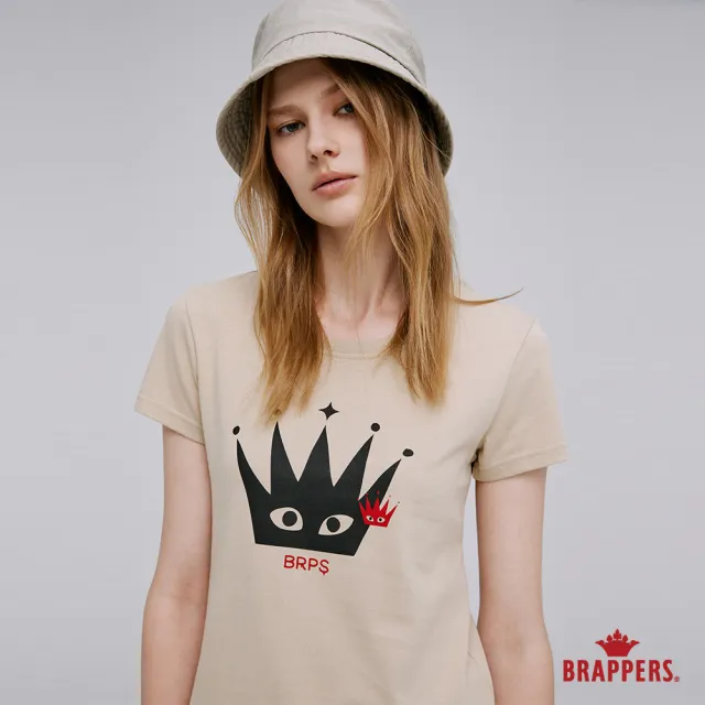 【BRAPPERS】女款 趣味皇冠合身T恤(淺卡其)