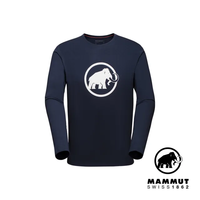 【Mammut 長毛象】Classic Longsleeve Men 經典LOGO長袖T恤 海洋藍 男款 #1016-00871