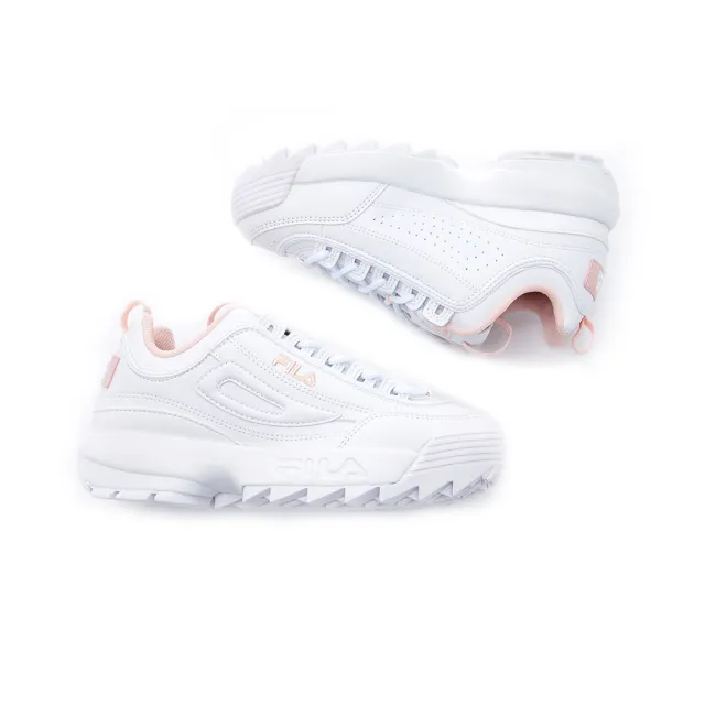 【FILA】DISRUPTOR 2 中性運動鞋-白/粉(4-C608W-115)