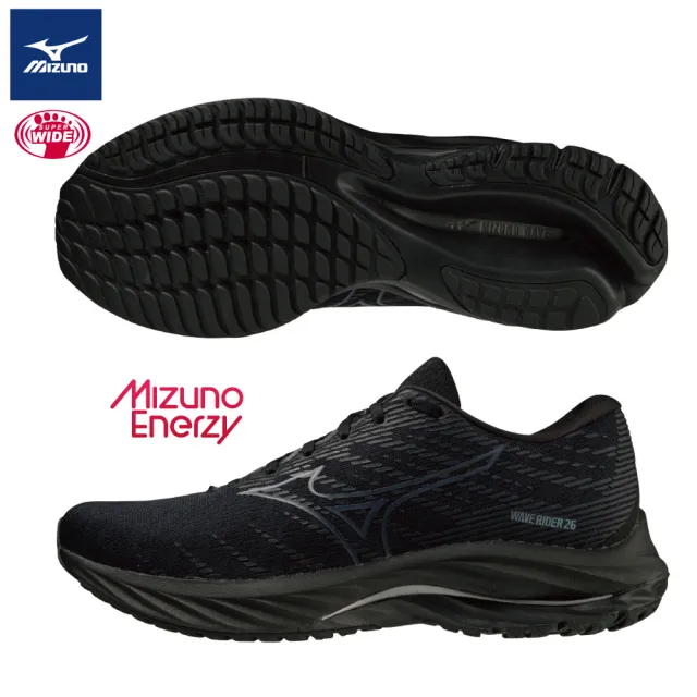 【MIZUNO 美津濃】WAVE RIDER 26  一般型超寬楦男款慢跑鞋 J1GC2204XX(慢跑鞋)