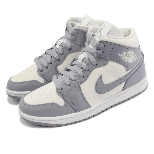 NIKE 耐吉】Wmns Air Jordan 1 Mid 灰白女鞋男鞋Grey Sail AJ1 小Dior