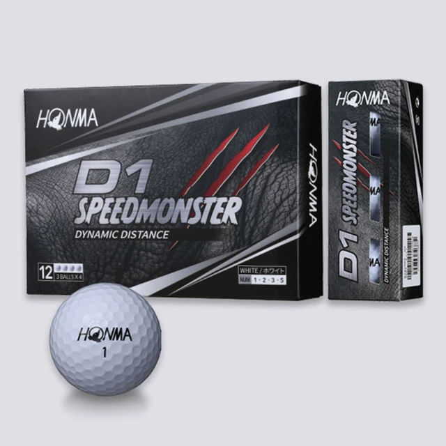 HONMA 本間高爾夫 GOLF BALL D1 SPEEDMONSTER 三層球 高爾夫球 BT2003(3入組)