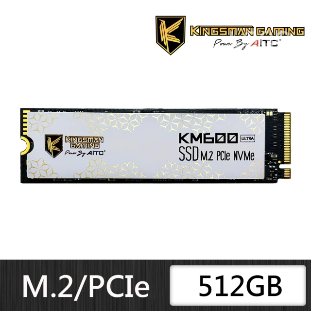 【AITC 艾格】KINGSMAN KM600 ULTRA_512GB M.2 PCIe SSD(讀：3300M/寫：3000M)