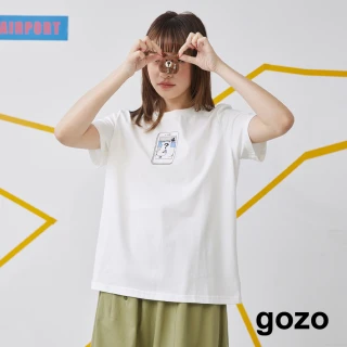 【gozo】與北極熊視訊中羊毛氈別針T恤(兩色)