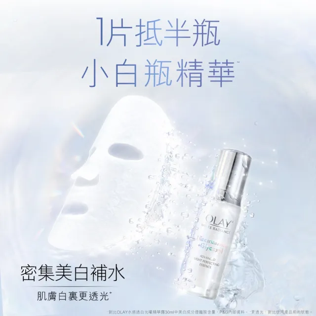 【OLAY 歐蕾】Olay 水感透白光曜鑽紋彈力面膜10片