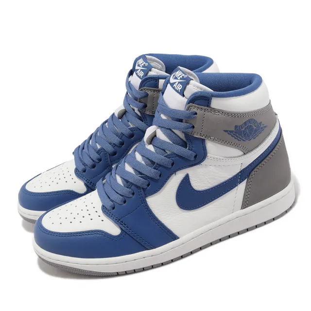 【NIKE 耐吉】Air Jordan 1 Retro High OG True Blue 白 藍 灰 男鞋 喬丹(DZ5485-410)