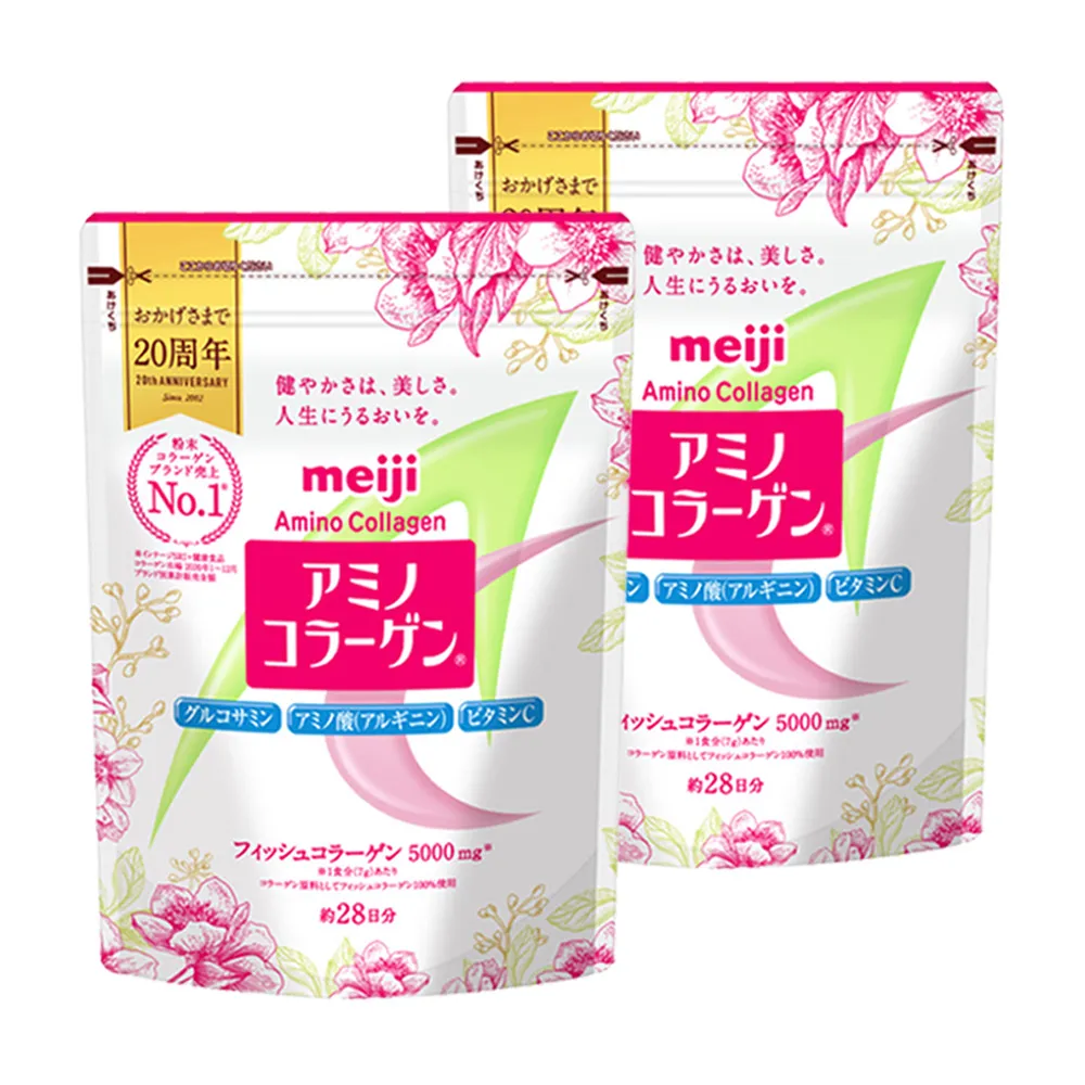 【Meiji 明治】明治膠原蛋白粉20週年紀念版28日份袋裝196gx2入(膠原蛋白)