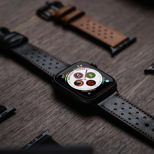 Mifa Apple Watch混合運動皮革錶帶/經典皮革錶帶(TPU混合全牛皮運動錶帶1-8代 42/44/45/49mm)