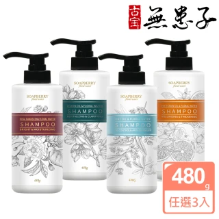 【古寶無患子】Soapberry Floral Water 純露洗髮精480g x3入(多款任選/西西里檸檬/大馬士革玫瑰/苦橙豐盈)