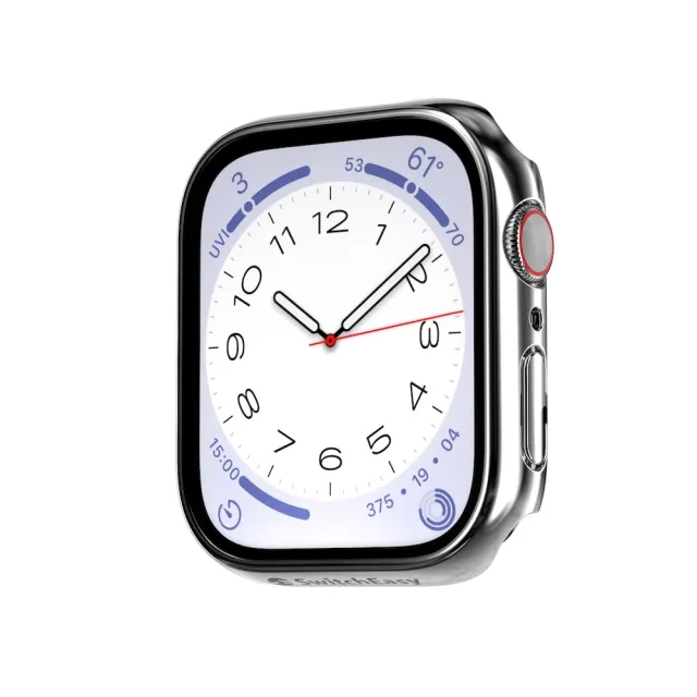 【魚骨牌 SwitchEasy】Apple Watch 8/7 45mm Hybrid 鋼化玻璃透明手錶殼(殼膜一體)