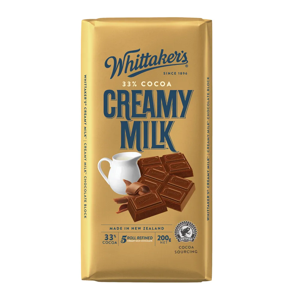 【紐西蘭Whittakers】牛奶巧克力-片裝200g(巧克力)