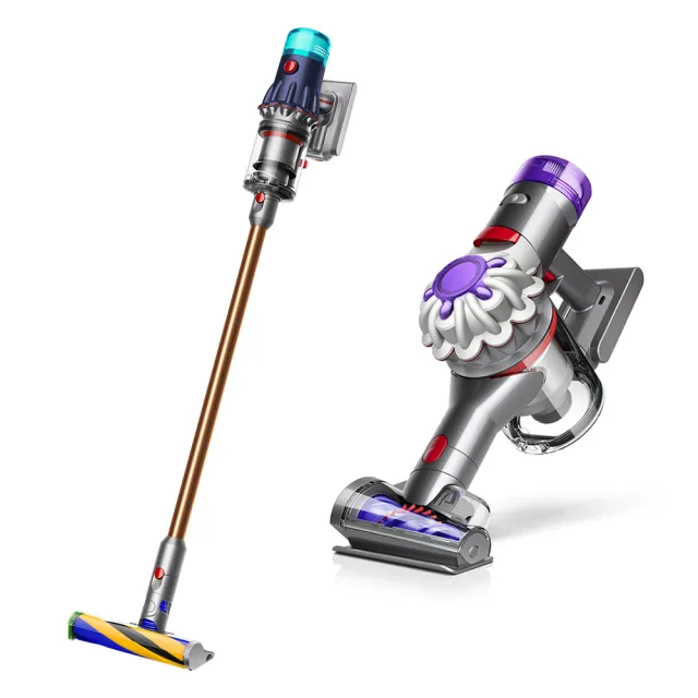 【dyson 戴森】V12 Detect Slim Fluffy Plus SV34吸塵器(普魯士藍)+ V8 Focus Mattress 除蟎機(1+1超值組)