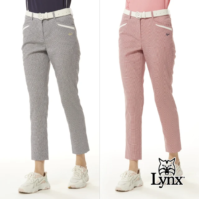 Lynx Golf 男款吸溼排汗透明膠印造型組織條紋布料胸袋