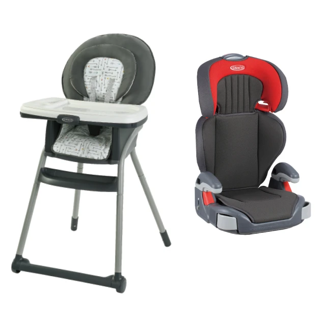 【Graco】Junior Maxi淘氣紅成長座椅+成長型多用途高腳餐椅Table2Table LX