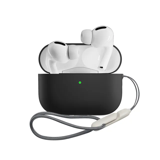 獨家保護套+掛繩組【Apple 蘋果】AirPods Pro 2 全新第二代 藍牙耳機搭配MagSafe充電盒(MQD83TA/A)