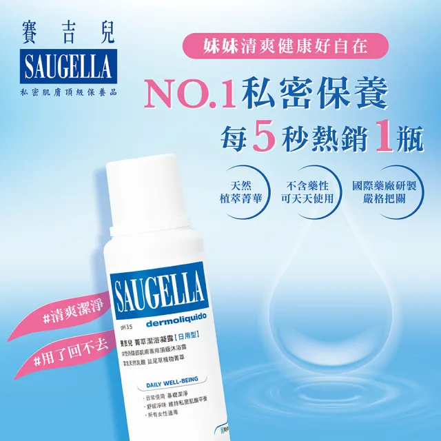 【SAUGELLA 賽吉兒】菁萃潔浴凝露日用500ml二入組