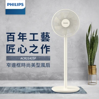 【Philips 飛利浦】12吋 可定時窄邊框時尚美型風扇 7片扇葉設計(ACR2142SF)