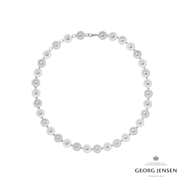 【Georg Jensen 官方旗艦店】Daisy x Stine Goya 項鏈(純銀電鍍銠 白瓷琺瑯)