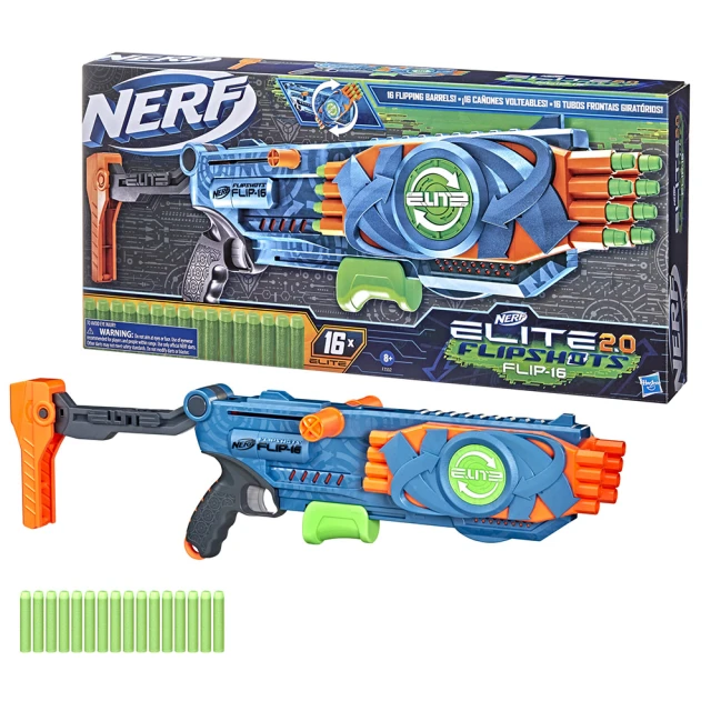 【NERF 樂活打擊】菁英系列-急速翻轉16射擊器 F2552(射擊玩具/戶外玩具/兒童玩具/禮物)