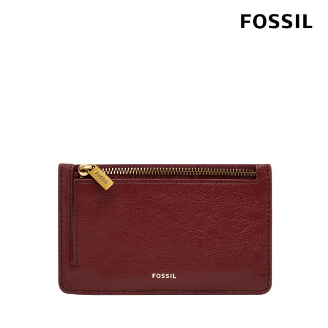 【FOSSIL】Logan 真皮卡片零錢包-紅絲絨色 SL7925627